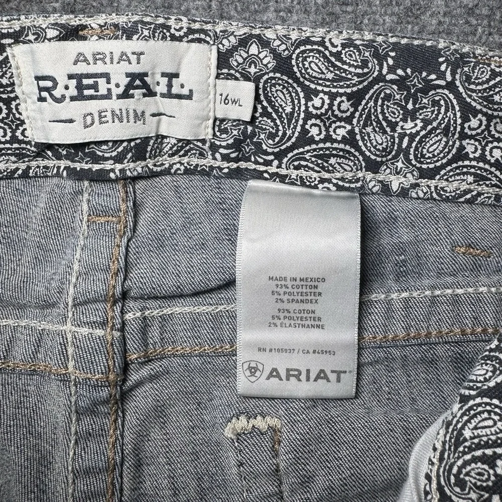 Ariat Real Denim Women 16WL Mid Rise Boot Leg Medium Wash Denim Jeans Fit 36x34 - Picture 5 of 16